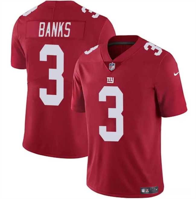 Men & Women & Youth New York Giants #3 Deonte Banks Red 2023 F.U.S.E. Vapor Untouchable Limited Football Stitched Jersey->->NFL Jersey